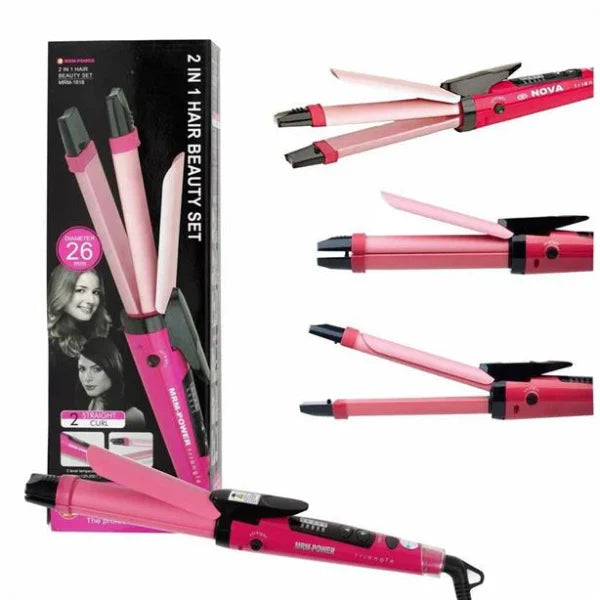 Nova 2-in-1 Hair Straightener & Curler – Model NH-2009