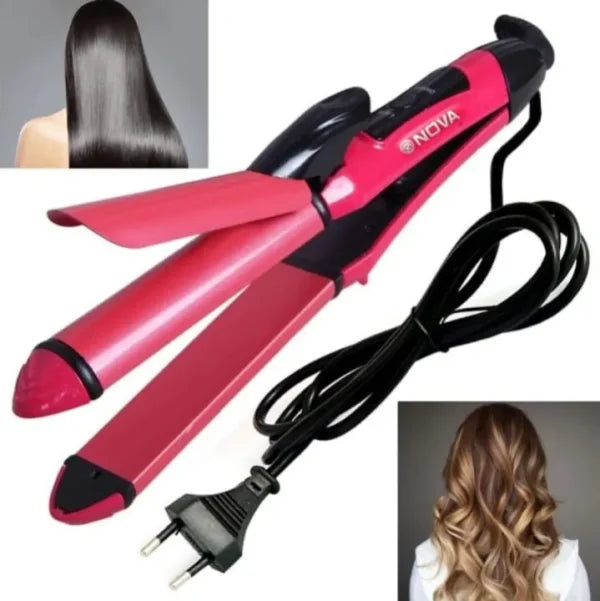 Nova 2-in-1 Hair Straightener & Curler – Model NH-2009